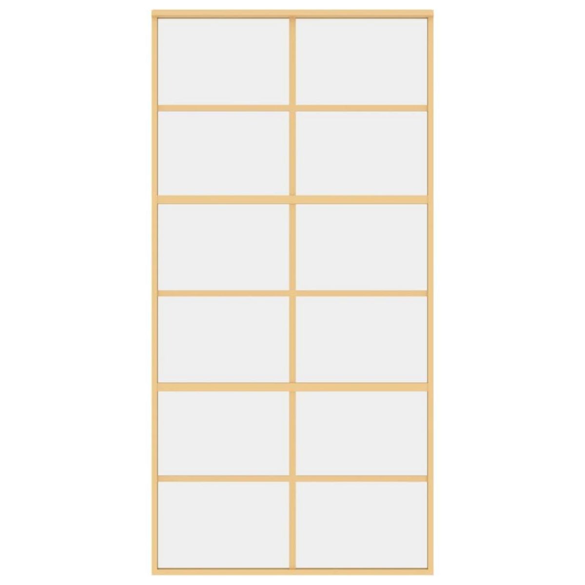 VIDAXL Porte coulissante dore 102,5x205cm verre ESG clair et aluminium