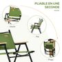 Voir la diapositive 5 : OUTSUNNY Lot de 2 chaises de plage camping pliantes - structure en aluminium avec sac de transport - dim. 55L x 55l x 66H cm vert