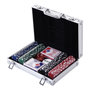Voir la diapositive 1 : HOMCOM Mallette pro poker coffret complet 30L x 21l x 6,5H cm 200 jetons 2 jeux de cartes + 2 clés aluminium