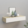 Voir la diapositive 1 : VIDAXL Etagere a tiroir murale chene et blanc 60x23,5x10 cm MDF