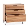 Voir la diapositive 3 : VS VENTA-STOCK Commode de nuit Alma 3 tiroirs, coloris bois, pieds métal