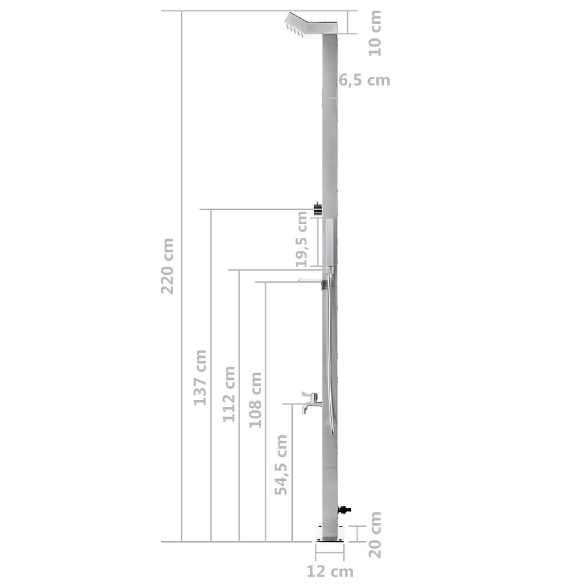 Voir la diapositive 6 : VIDAXL Douche de jardin 220 cm Acier inoxydable
