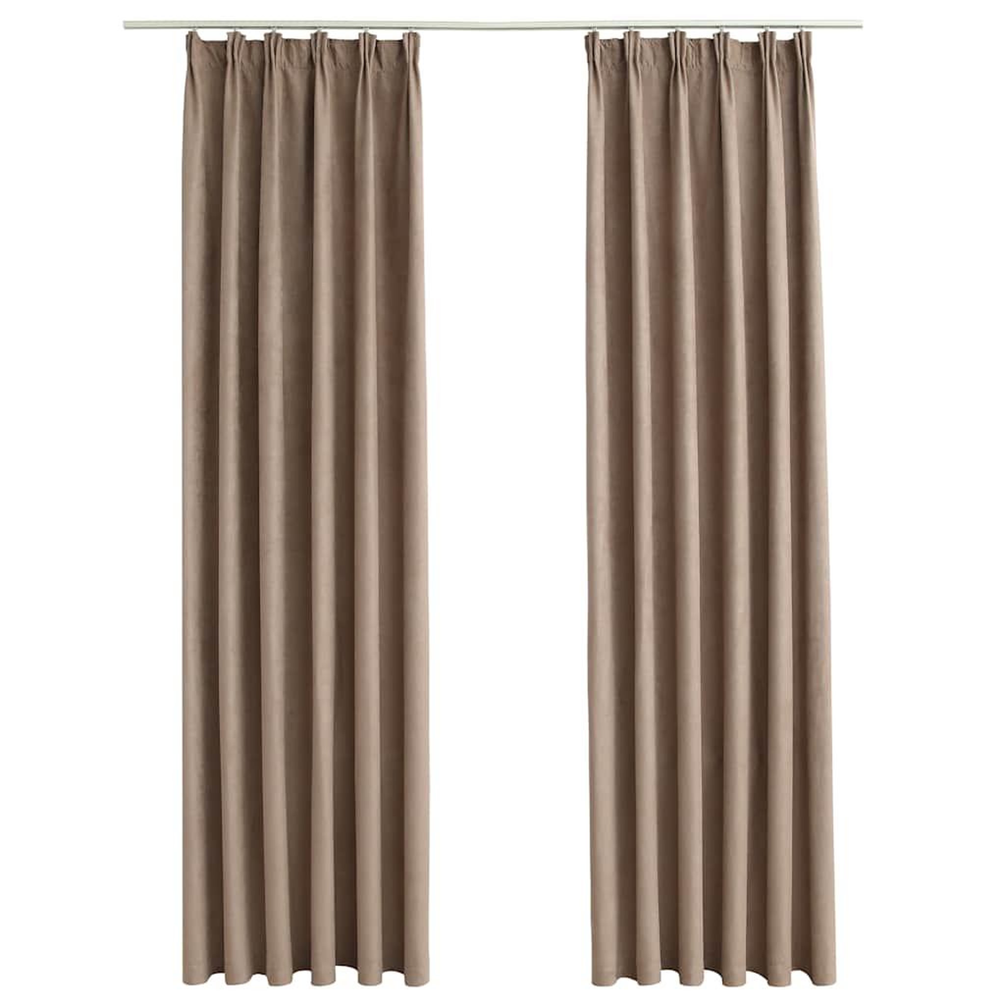 Voir la diapositive 2 : VIDAXL Rideaux occultants avec crochets 2 pcs Taupe 140x175 cm
