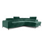 Voir la diapositive 4 : BEST MOBILIER Talisay - canapé d'angle droit - 5 places - convertible avec coffre - en velours
