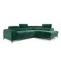Voir la diapositive 4 : BEST MOBILIER Talisay - canapé d'angle droit - 5 places - convertible avec coffre - en velours