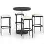 Voir la diapositive 2 : VIDAXL Ensemble de bar de jardin 5 pcs et coussins Resine tressee Noir