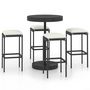 Voir la diapositive 2 : VIDAXL Ensemble de bar de jardin 5 pcs et coussins Resine tressee Noir
