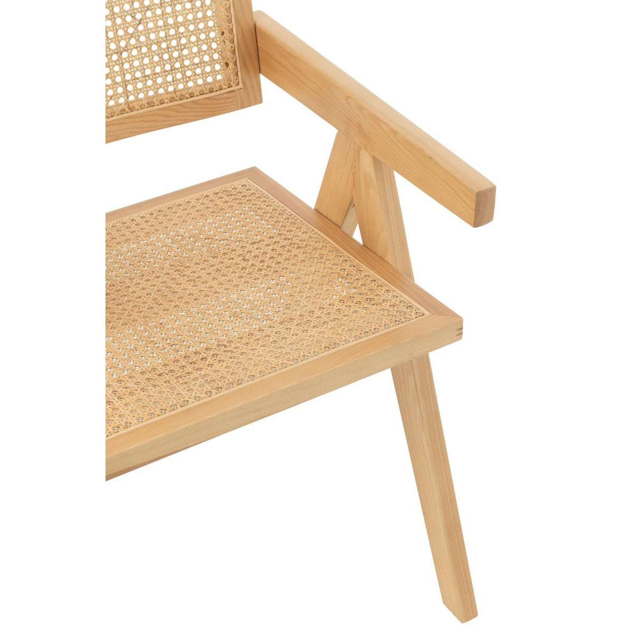 Voir la diapositive 6 : J-LINE Chaise cannage en bois  grid  80cm naturel