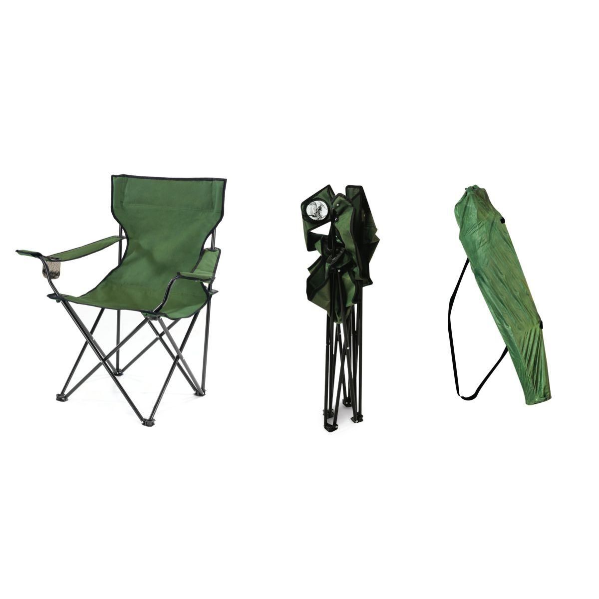 Garden Fauteuil de jardin de camping - Acier/Polyester - Vert