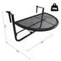 Voir la diapositive 3 : OUTSUNNY Table suspendue pour balcon dim. 60L x 45l cm hauteur réglable 3 niveaux métal époxy noir