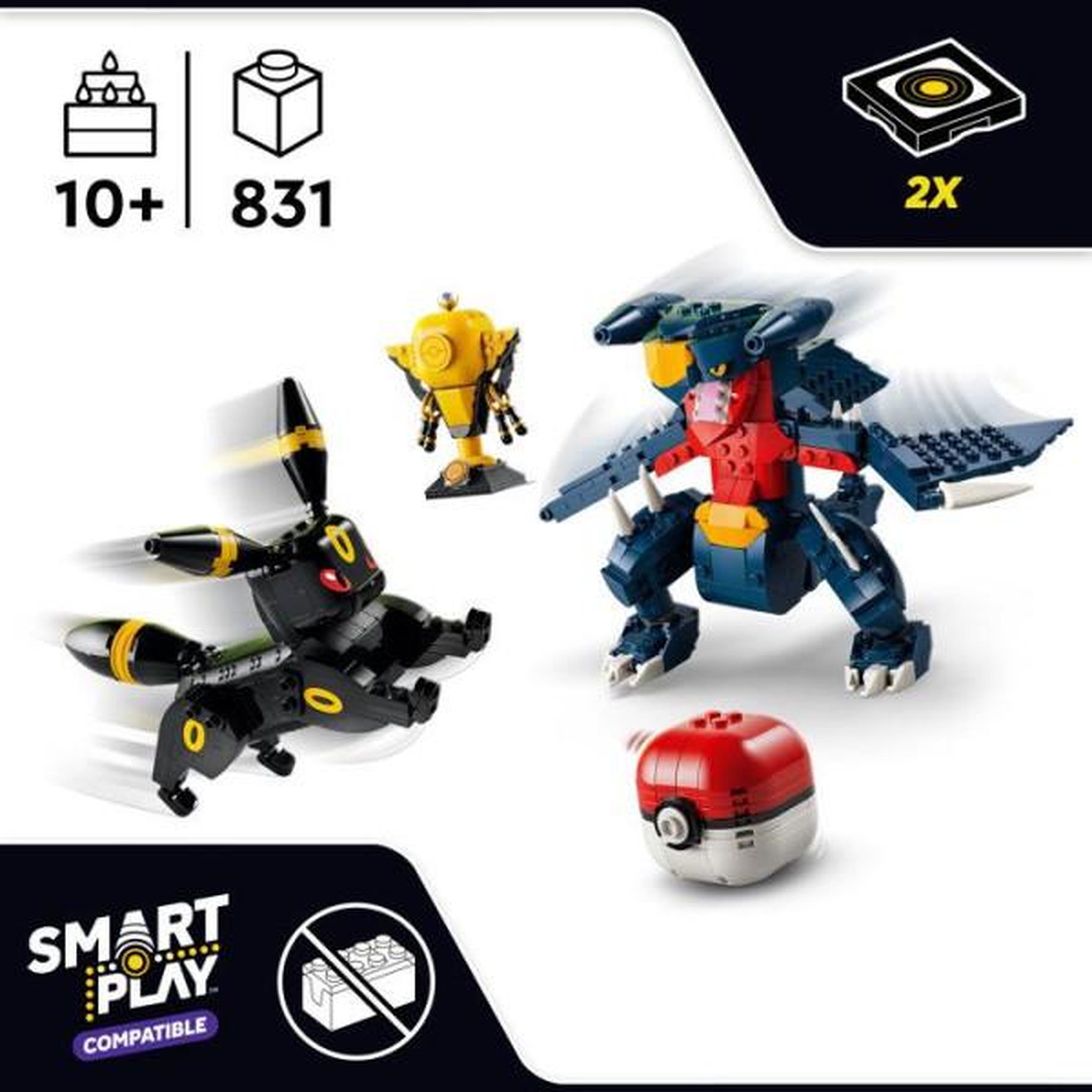 Voir la diapositive 2 : LEGO LEGO Pokémon 72165 - Set de construction compatible SMART Play™ - Noctali et Carchacrok, Combat - Des 10 ans