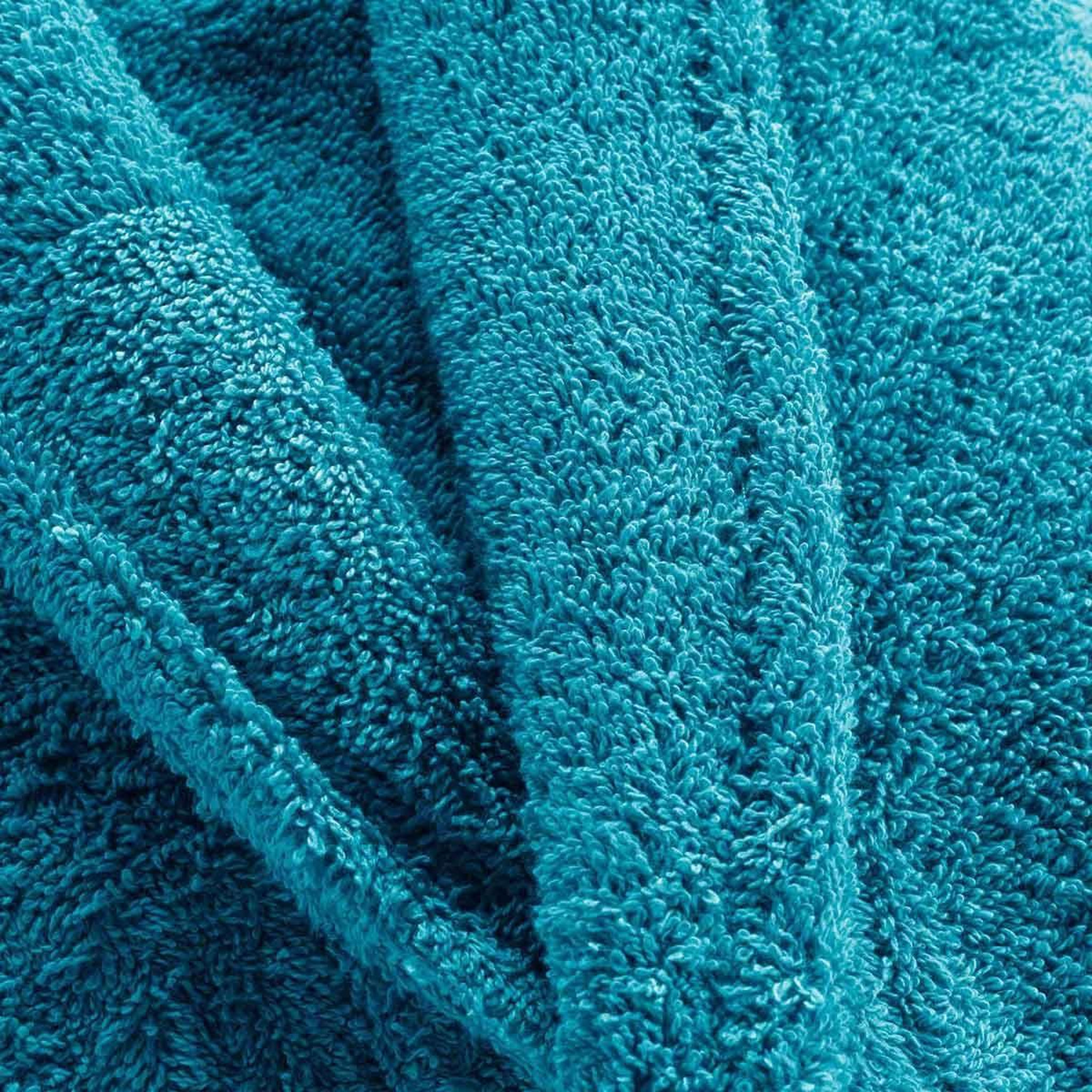 Voir la diapositive 2 : Douceur d'Intérieur Peignoir col châle en coton  tendresse  bleu paon