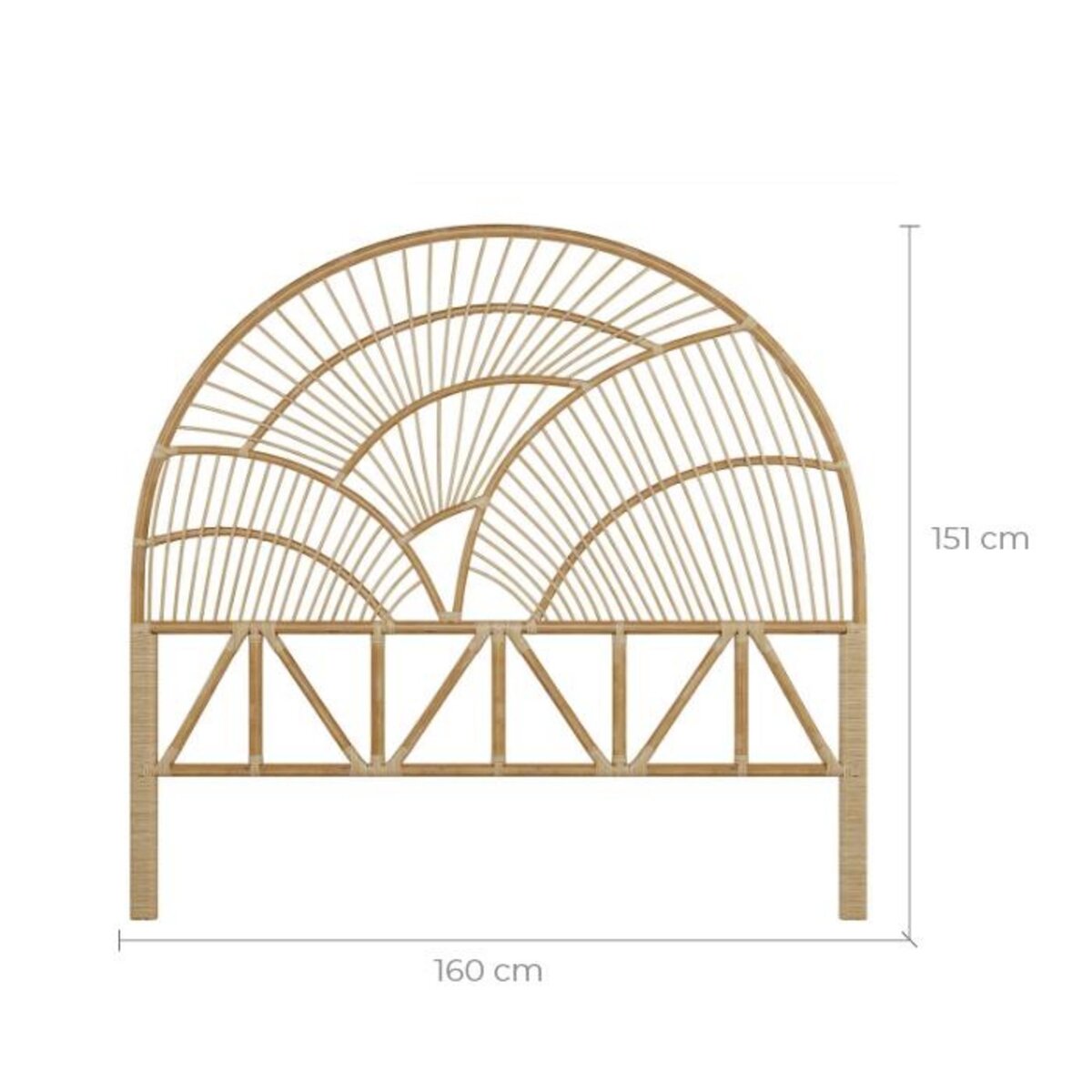 Rendez vous déco Tête de lit en rotin naturel 140 cm - Séléné