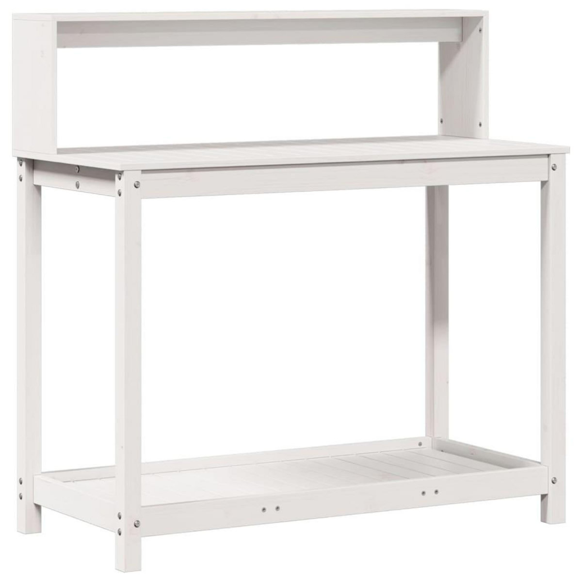 VIDAXL Table de rempotage avec etageres blanc bois massif de pin