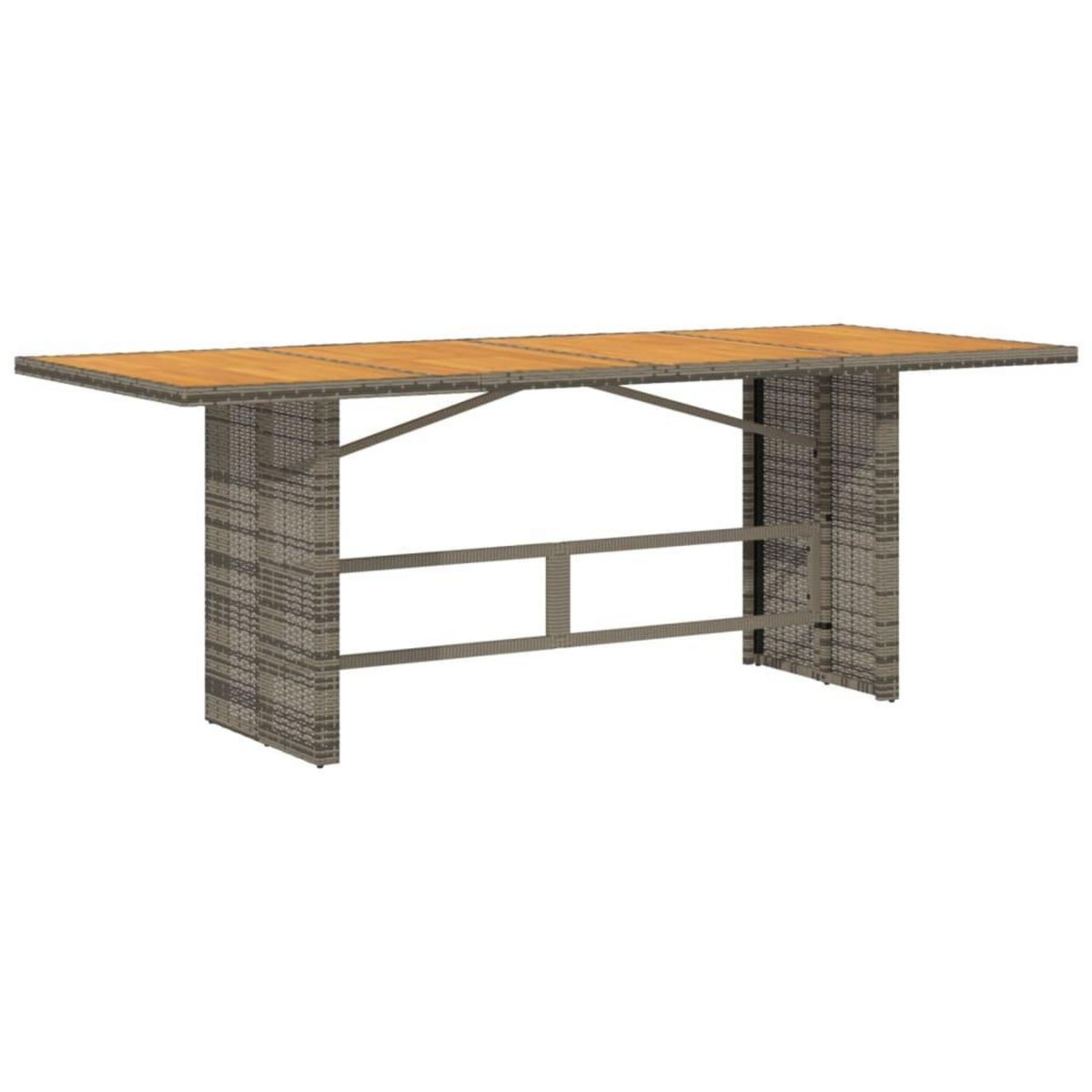VIDAXL Table de jardin et dessus en bois d'acacia gris resine tressee