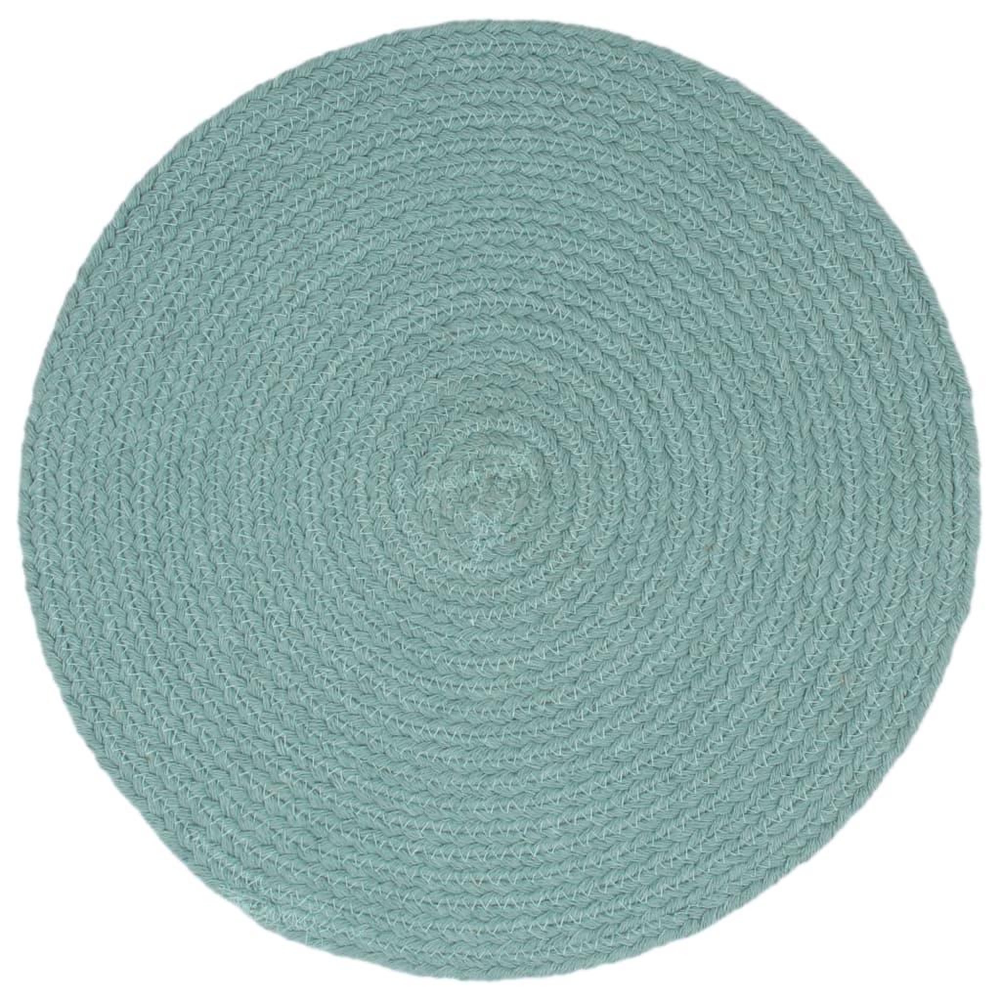 Voir la diapositive 2 : VIDAXL Napperons 4 pcs Vert Plain 38 cm Rond Coton