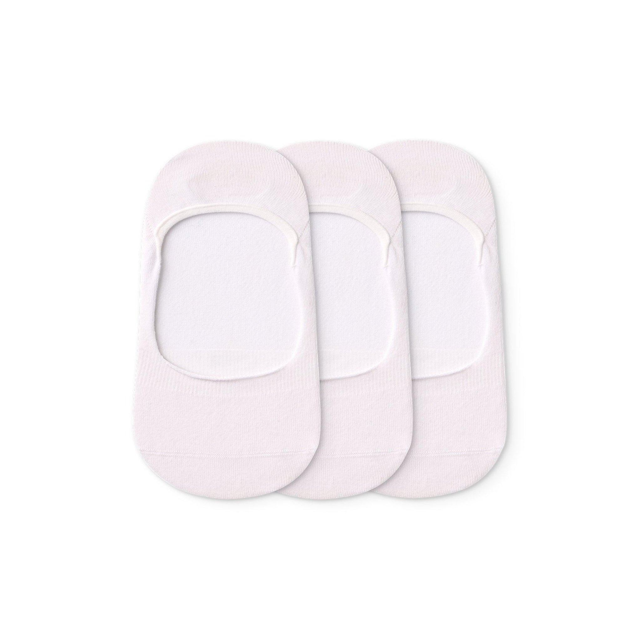 DEDOLES Lot de 3 paires de protège-pieds blanches en coton. Coloris disponibles : Blanc