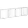 PAWHUT Barrière de sécurité pour animaux - barrière modulable pliable 4 panneaux - motif patte - 2 pieds support - bois de pin blanc
