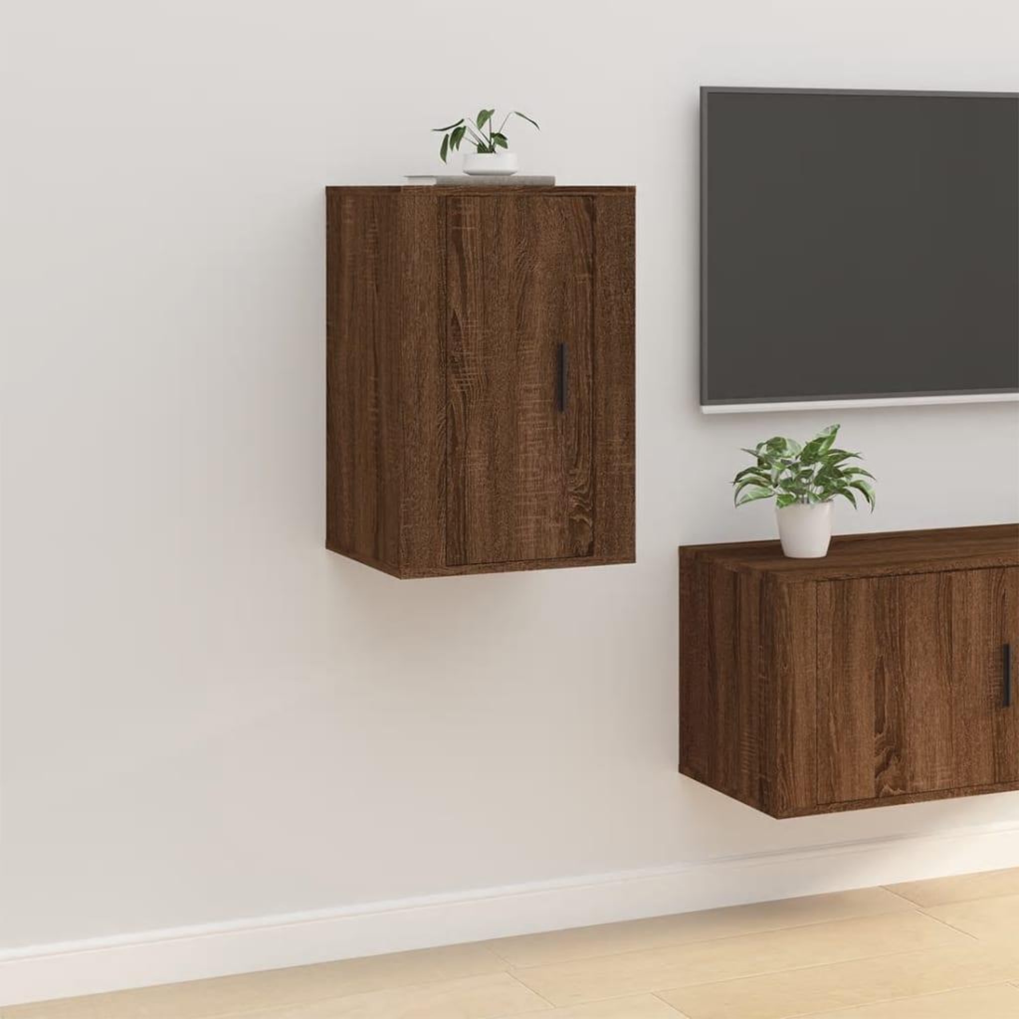 Voir la diapositive 4 : VIDAXL Meubles TV muraux 2 pcs Chene marron 40x34,5x60 cm