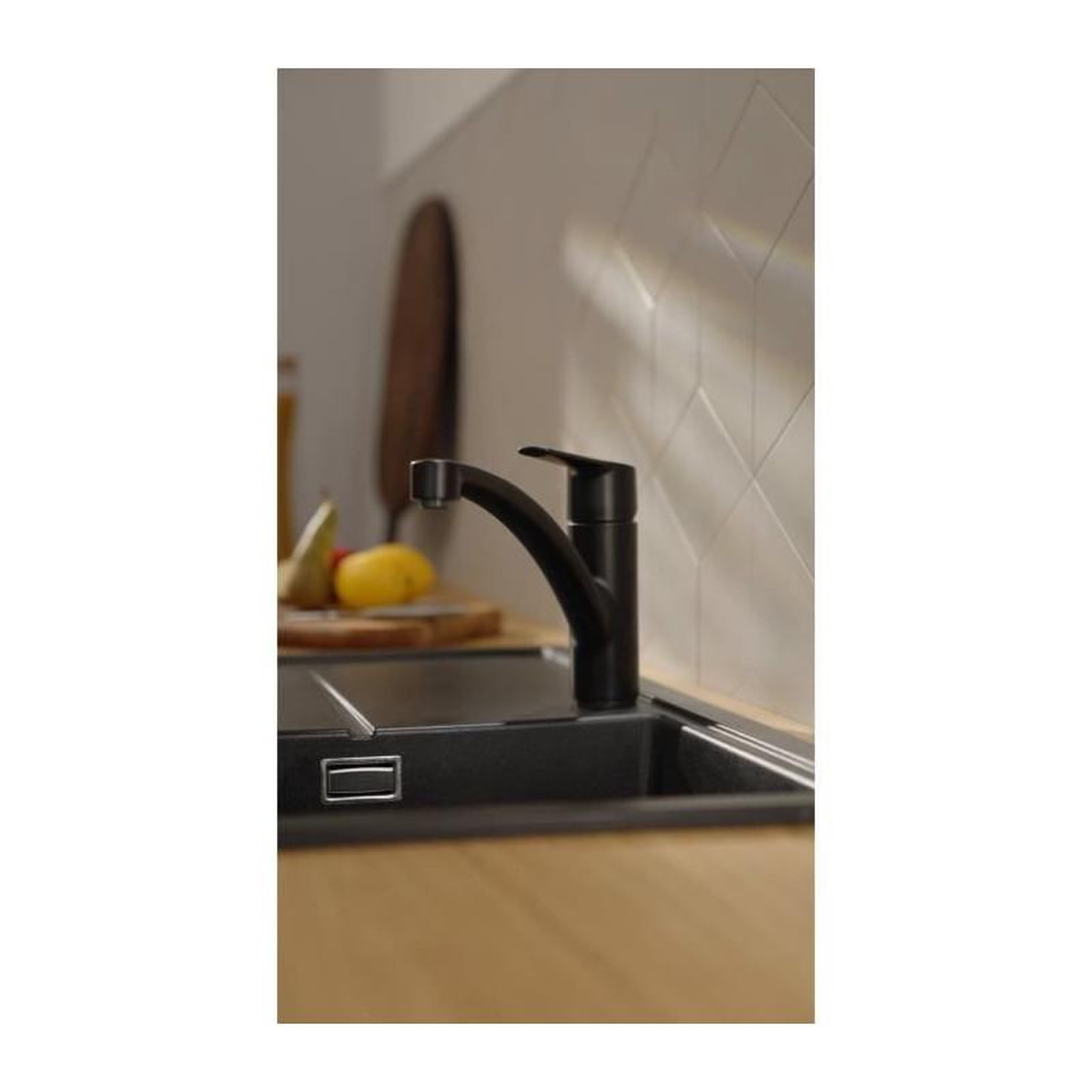 Voir la diapositive 2 : Grohe GROHE Start - 324412432 - Robinet de cuisine - Mitigeur monocommande évier - Noir mat - Bec bas - Rotation 140°