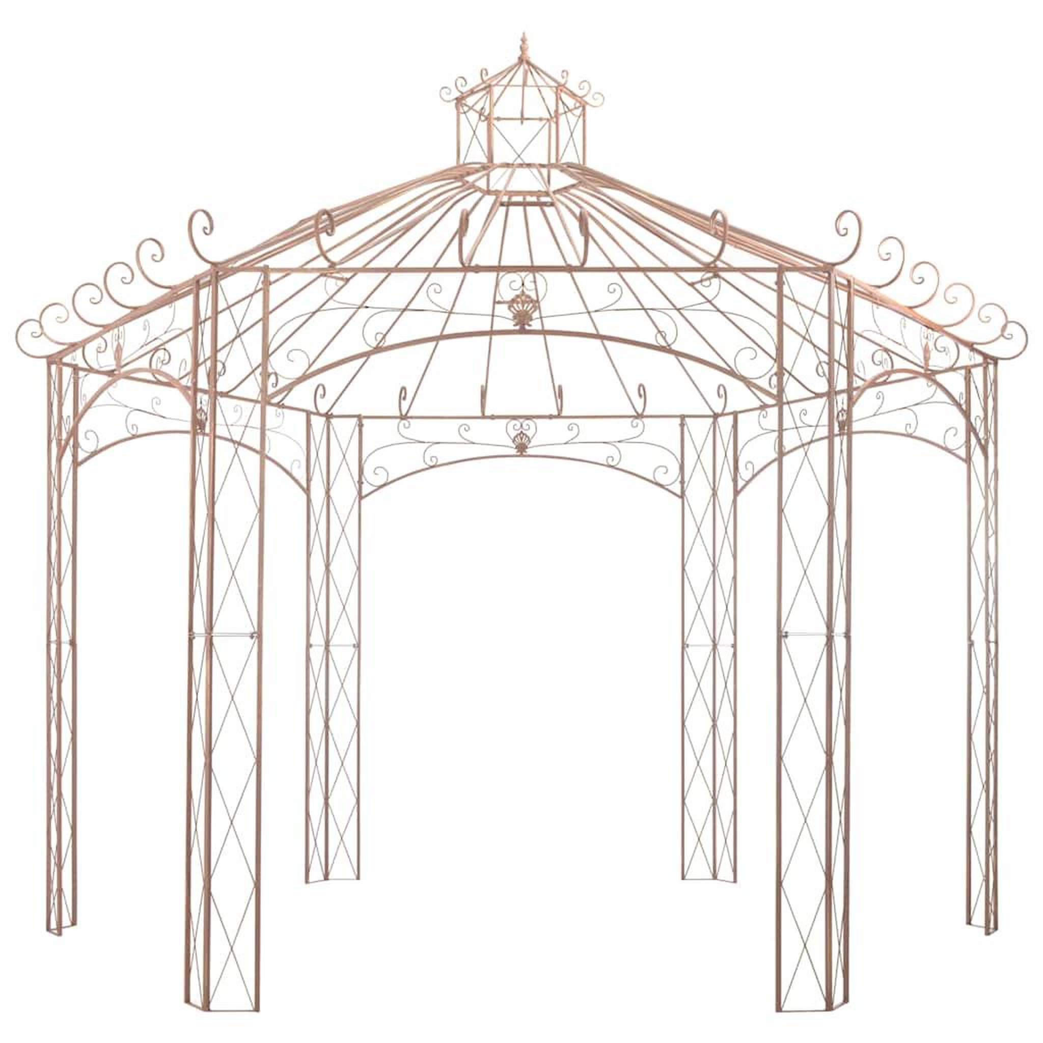 Voir la diapositive 2 : VIDAXL Pavillon de jardin marron antique 4 m fer