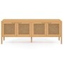 Voir la diapositive 3 : ID MARKET Buffet bas 160 cm EDHEN 4 portes bois et cannage