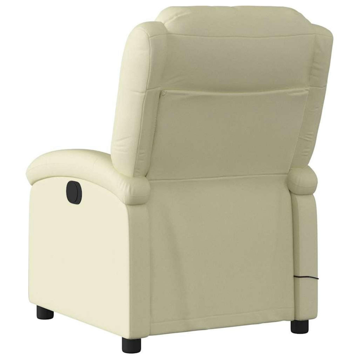 VIDAXL Fauteuil de massage inclinable creme cuir veritable