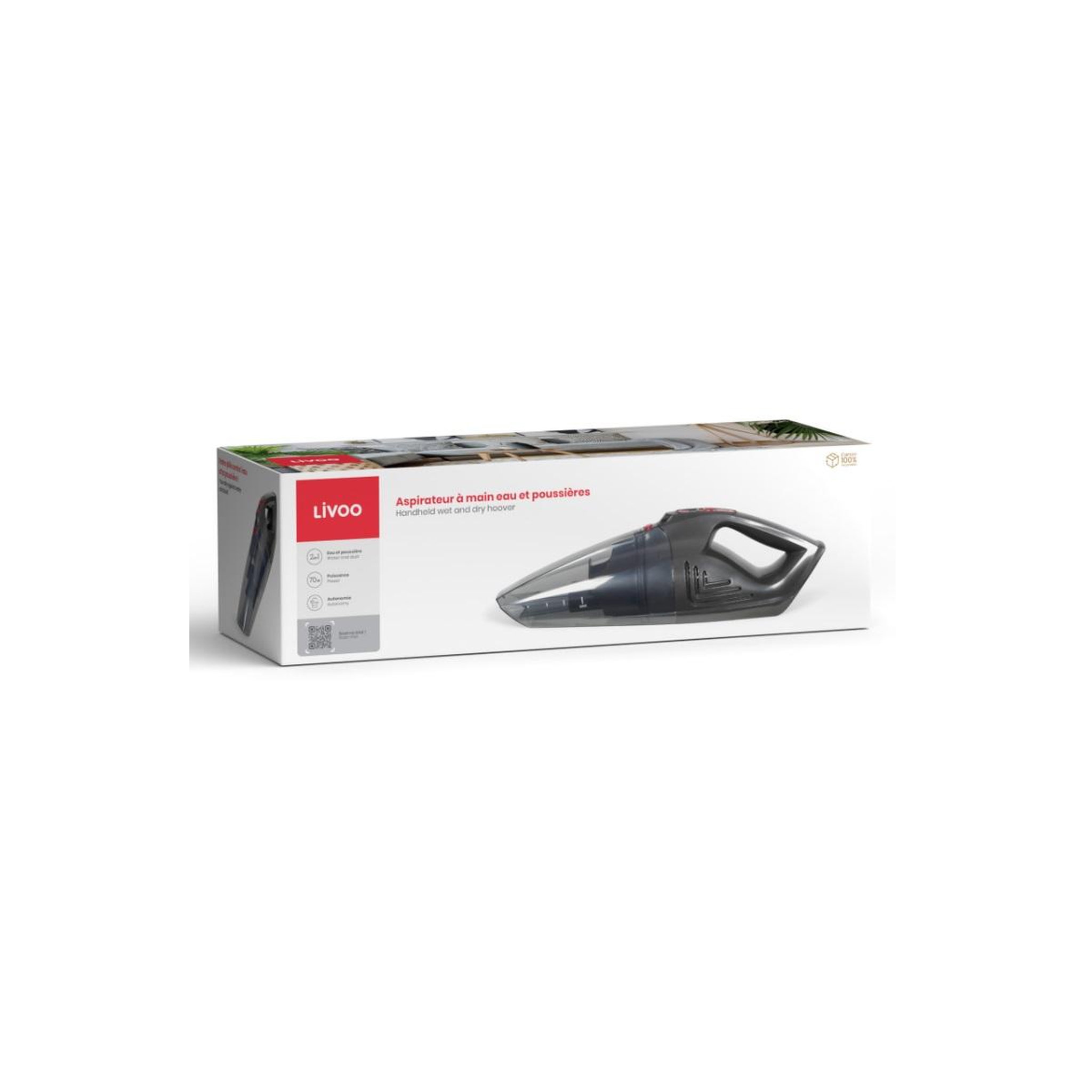 Voir la diapositive 5 : LIVOO Aspirateur à main 70w - DOH137R