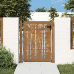 VIDAXL Portail de jardin 105x130 cm acier corten design de bambou