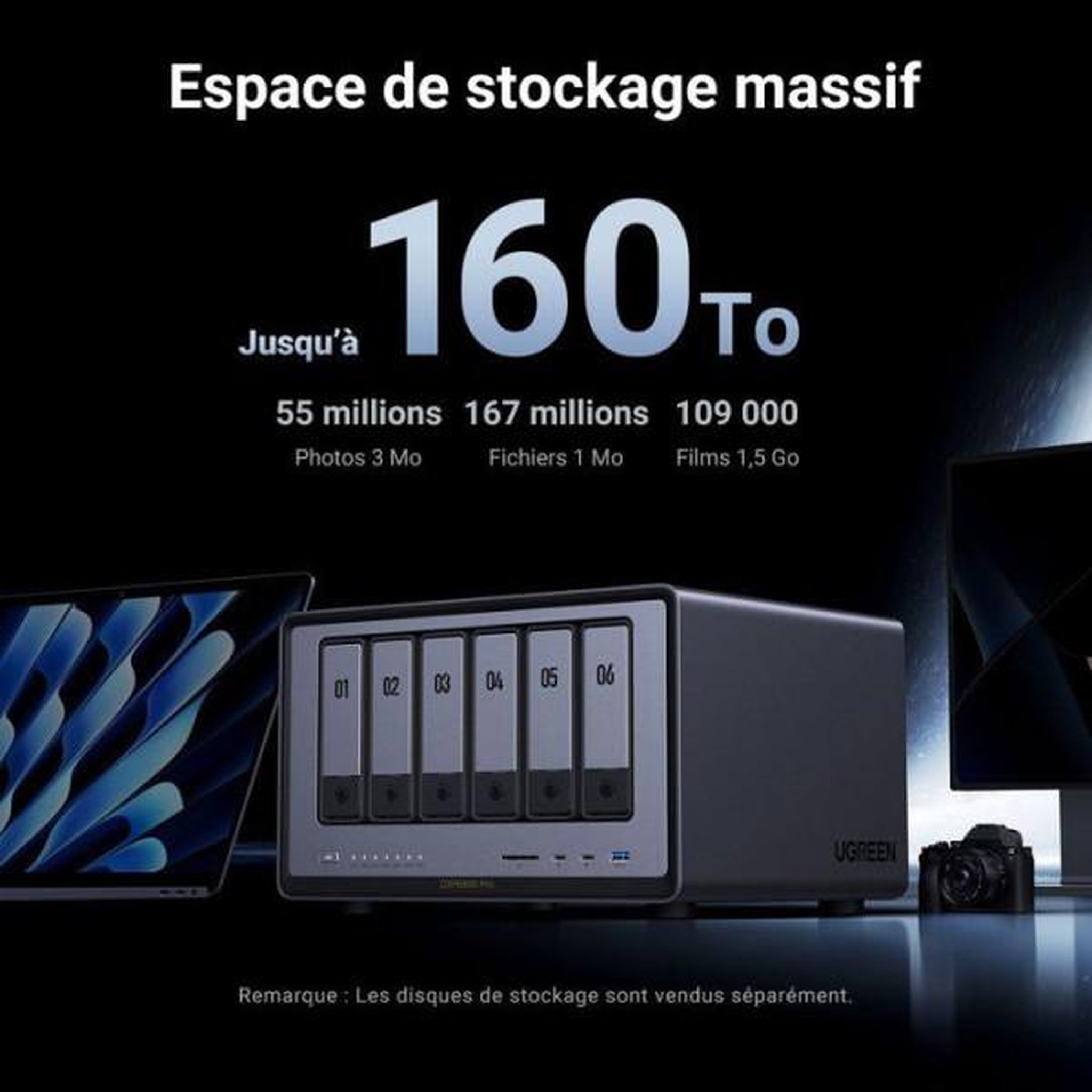 Voir la diapositive 3 : UGREEN Serveur nas - ugreen - dxp6800 pro - 6 baies - 8 go
