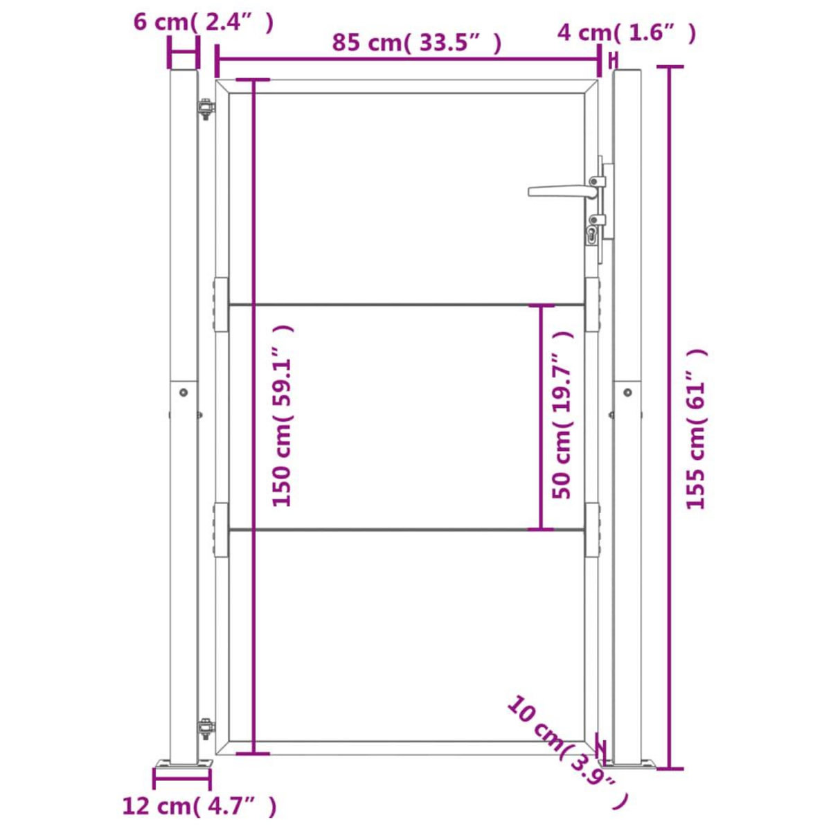 VIDAXL Portail de jardin 105x155 cm acier corten