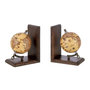 Voir la diapositive 1 : Paris Prix Lot de 2 Serre-Livres en Bois  Globe  18cm Marron & Orange