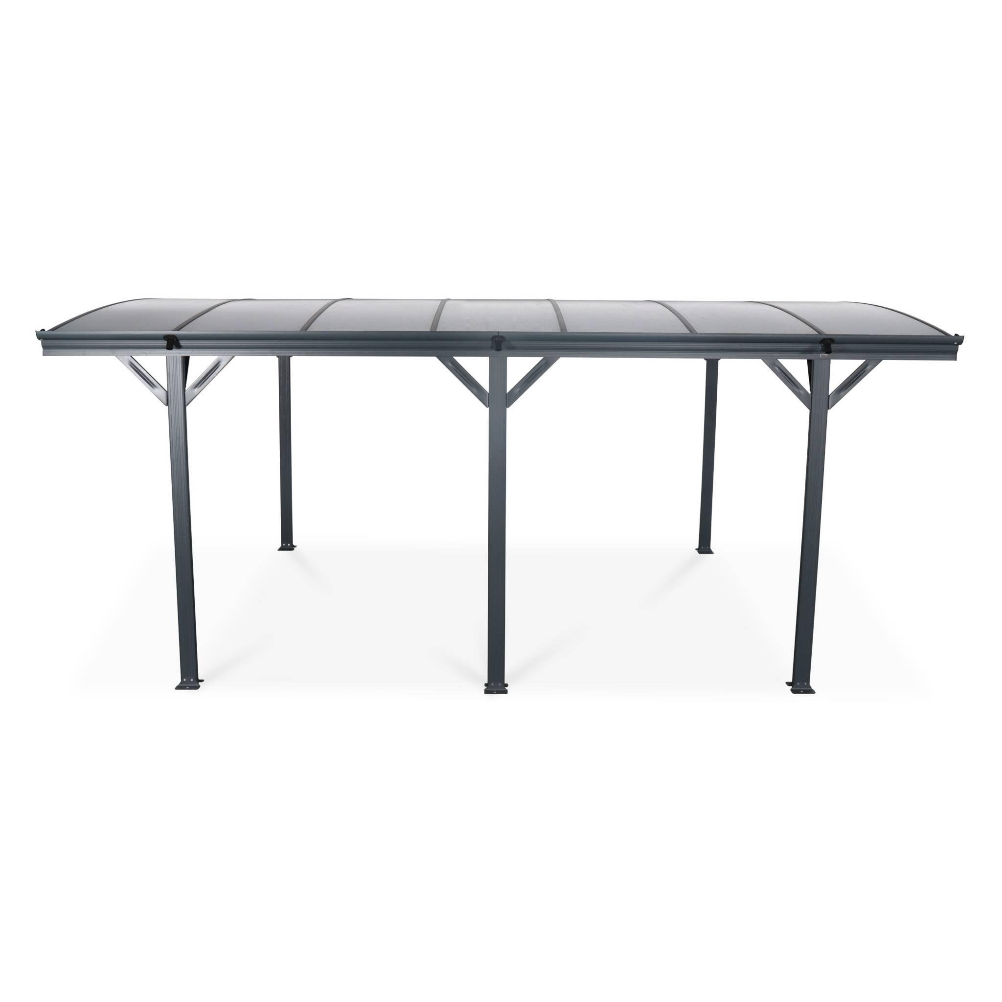Voir la diapositive 2 : SWEEEK Carport de 15m² en aluminium anthracite et polycarbonate - Le Mans 5x3m - abri de voiture 500 x 300 x 220 cm