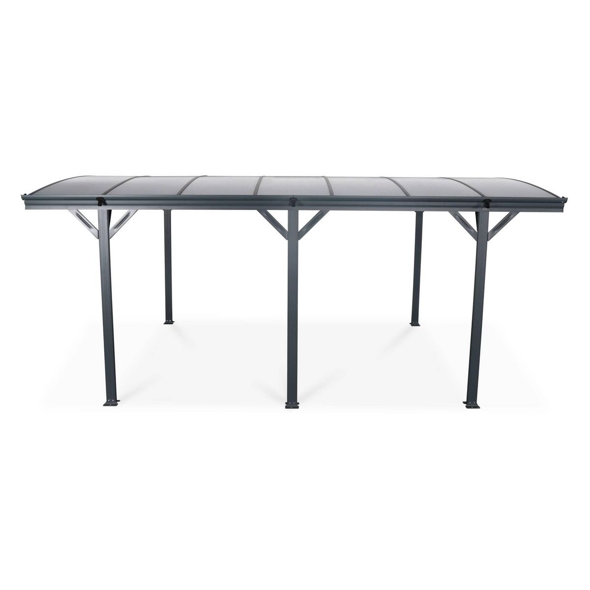SWEEEK Carport de 15m² en aluminium anthracite et polycarbonate - Le Mans 5x3m - abri de voiture 500 x 300 x 220 cm