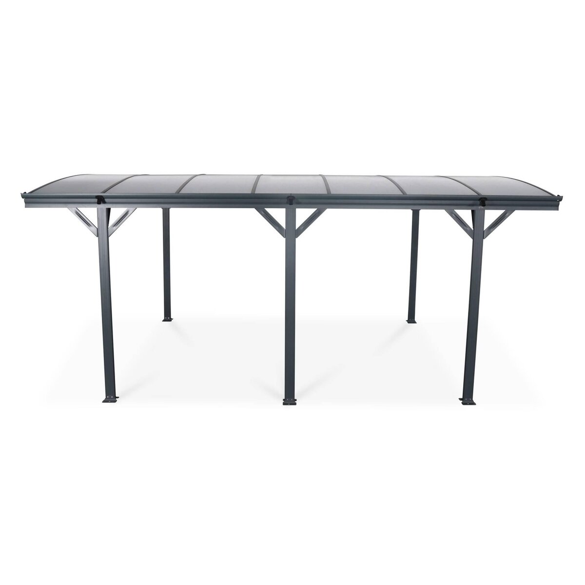 SWEEEK Carport de 15m² en aluminium anthracite et polycarbonate - Le Mans 5x3m - abri de voiture 500 x 300 x 220 cm