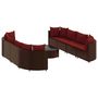 Voir la diapositive 2 : VIDAXL Salon de jardin avec coussins 9 pcs marron resine tressee