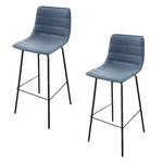 TOILINUX Lot de 2 Tabourets de bar design industriel Brooklyn. Coloris disponibles : Bleu, Marron, Gris