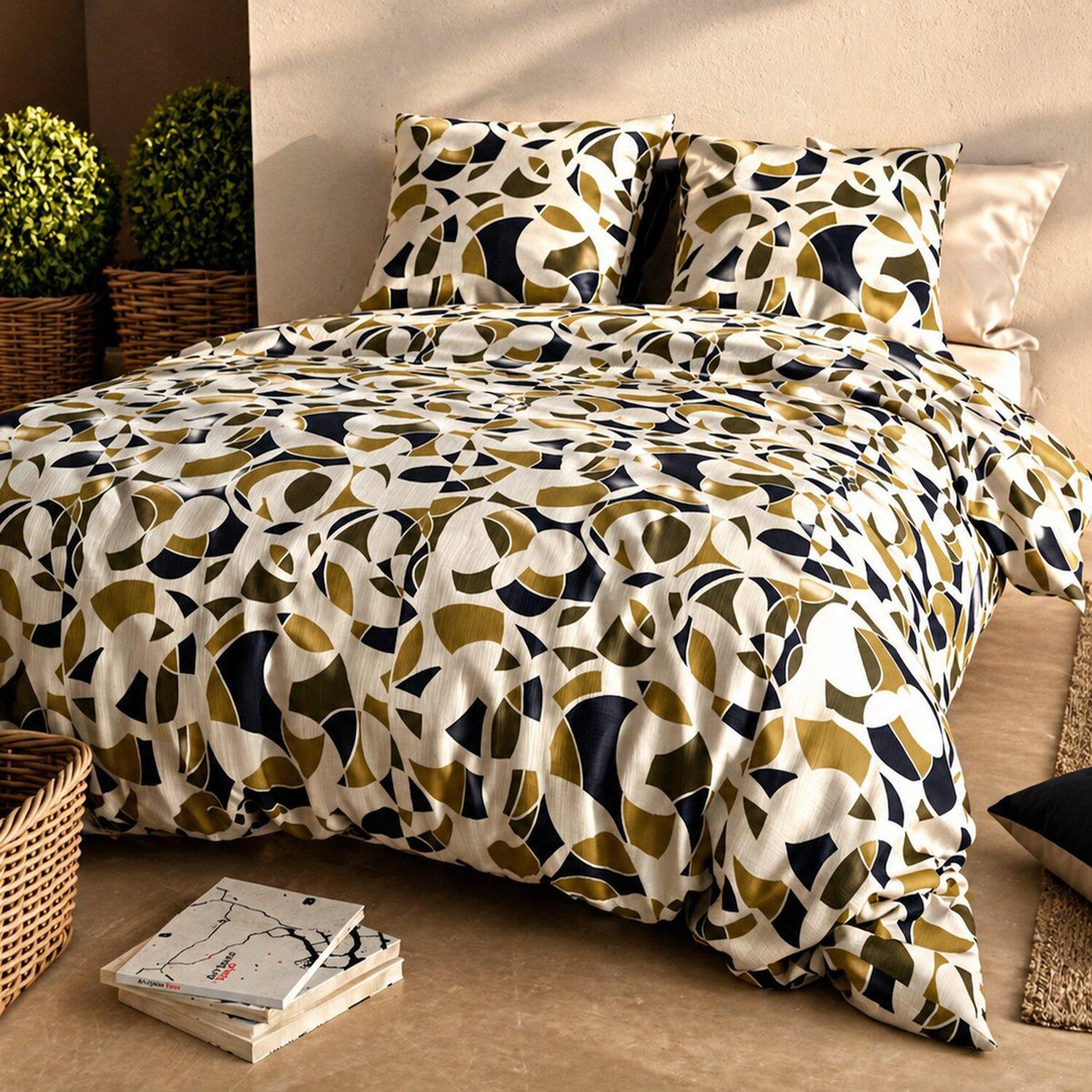 ATELIER DU COTON Parure housse de couette imprimée 100% coton 57fils KLEE