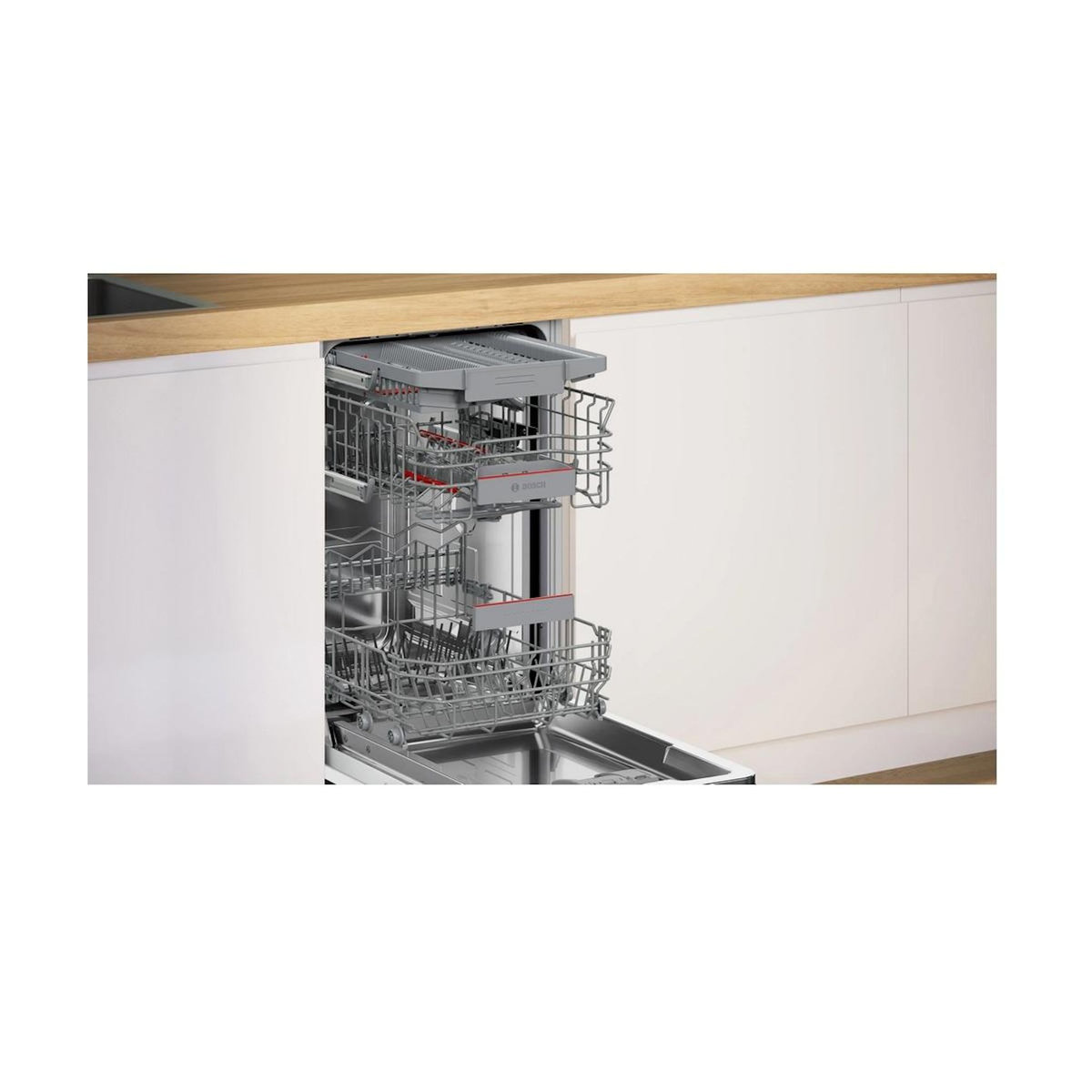 BOSCH Lave-vaisselle 45cm 44db intégrable ave bandeau inox - SPI4HMS13E