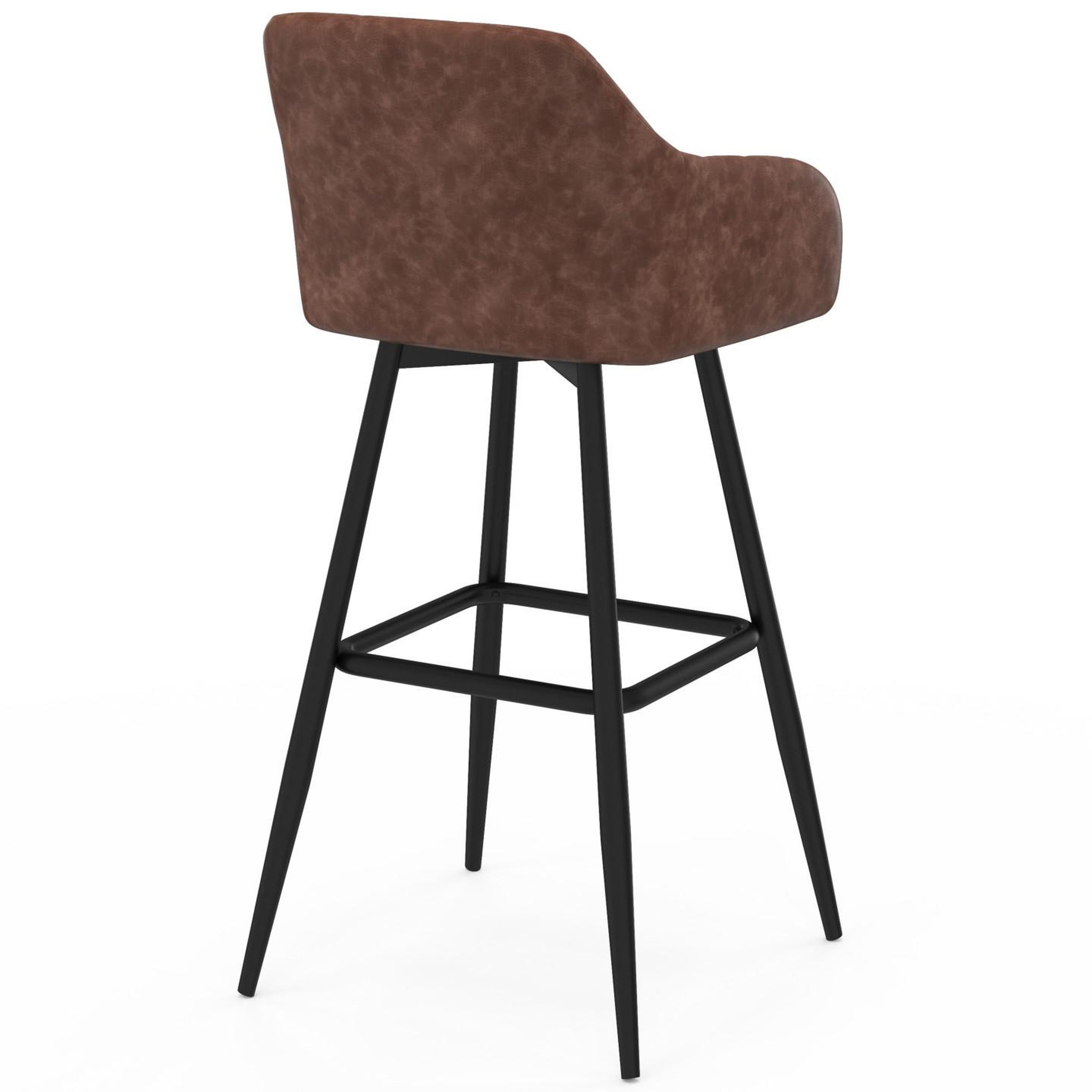 Voir la diapositive 4 : ID MARKET Lot de 4 tabourets de bar mady avec accoudoirs marron vintage