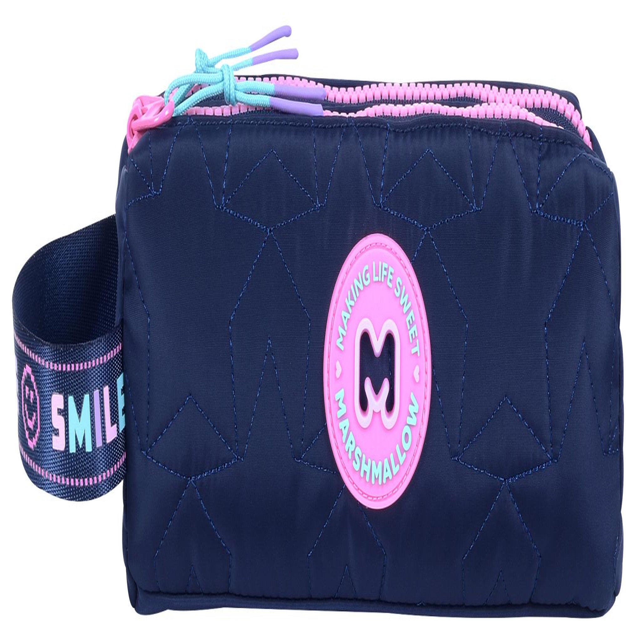 Bagtrotter MARSHMALLOW - Trousse scolaire double compartiment PIXELLY - Bleu nuit - Fille