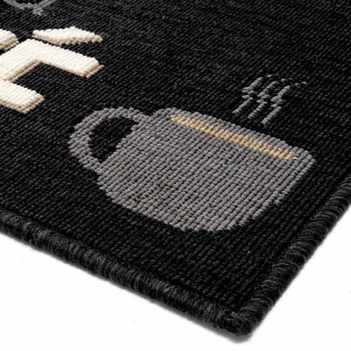 Paris Prix Tapis de Cuisine  Breakfast  50x120cm Noir
