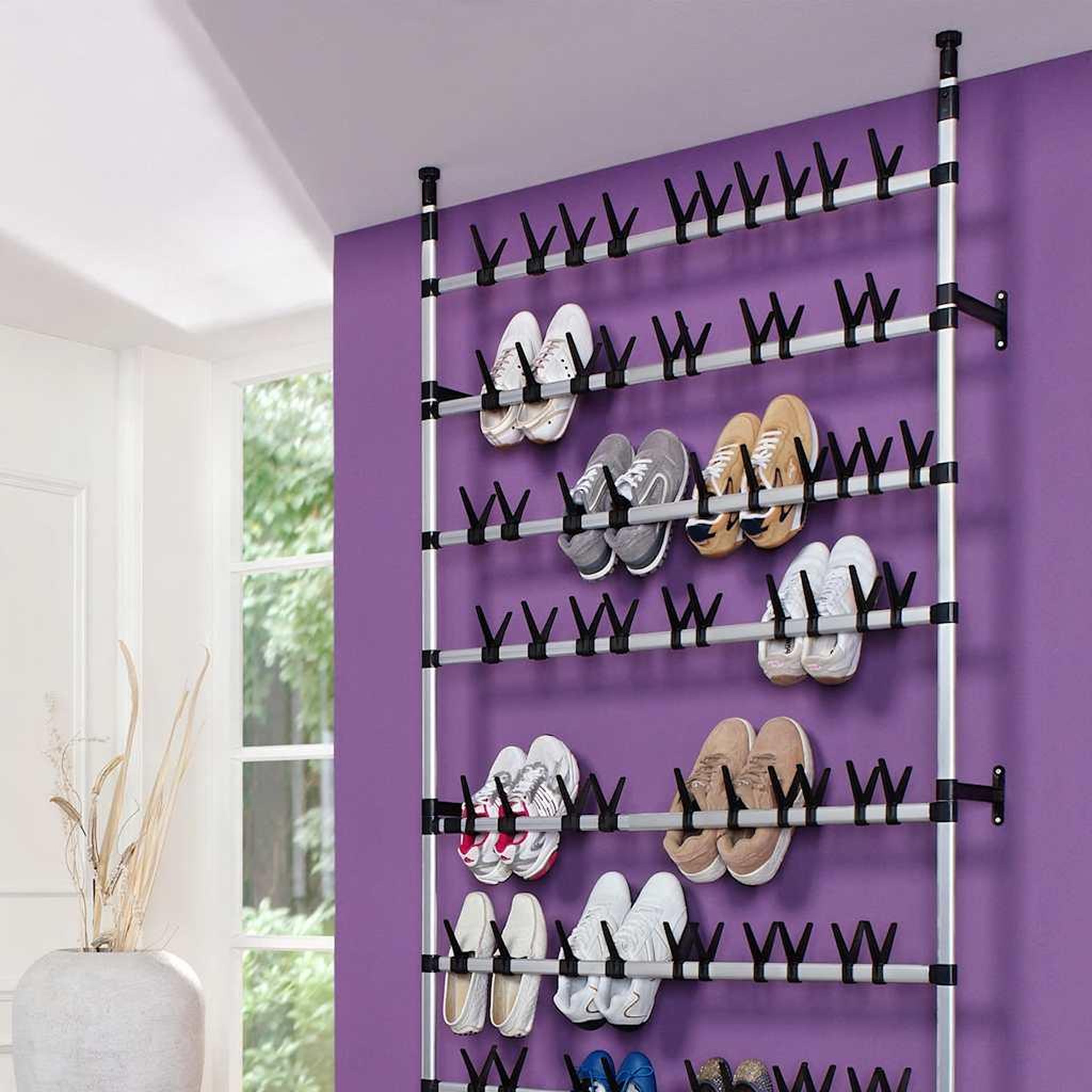 Voir la diapositive 4 : VIDAXL Etagere a chaussures telescopique avec barres aluminium