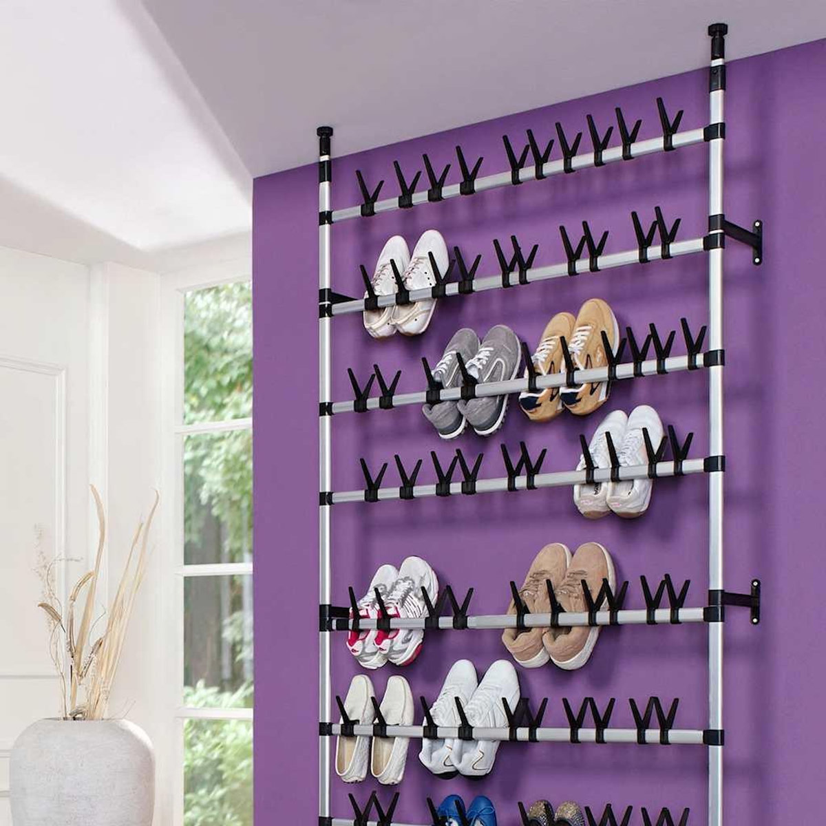 VIDAXL Etagere a chaussures telescopique avec barres Aluminium