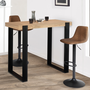 Voir la diapositive 2 : ID MARKET Table haute de bar PHOENIX bois et noir 113 cm