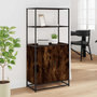 Voir la diapositive 3 : VIDAXL Buffet haut chene fume 68x35x139 cm bois d'ingenierie metal