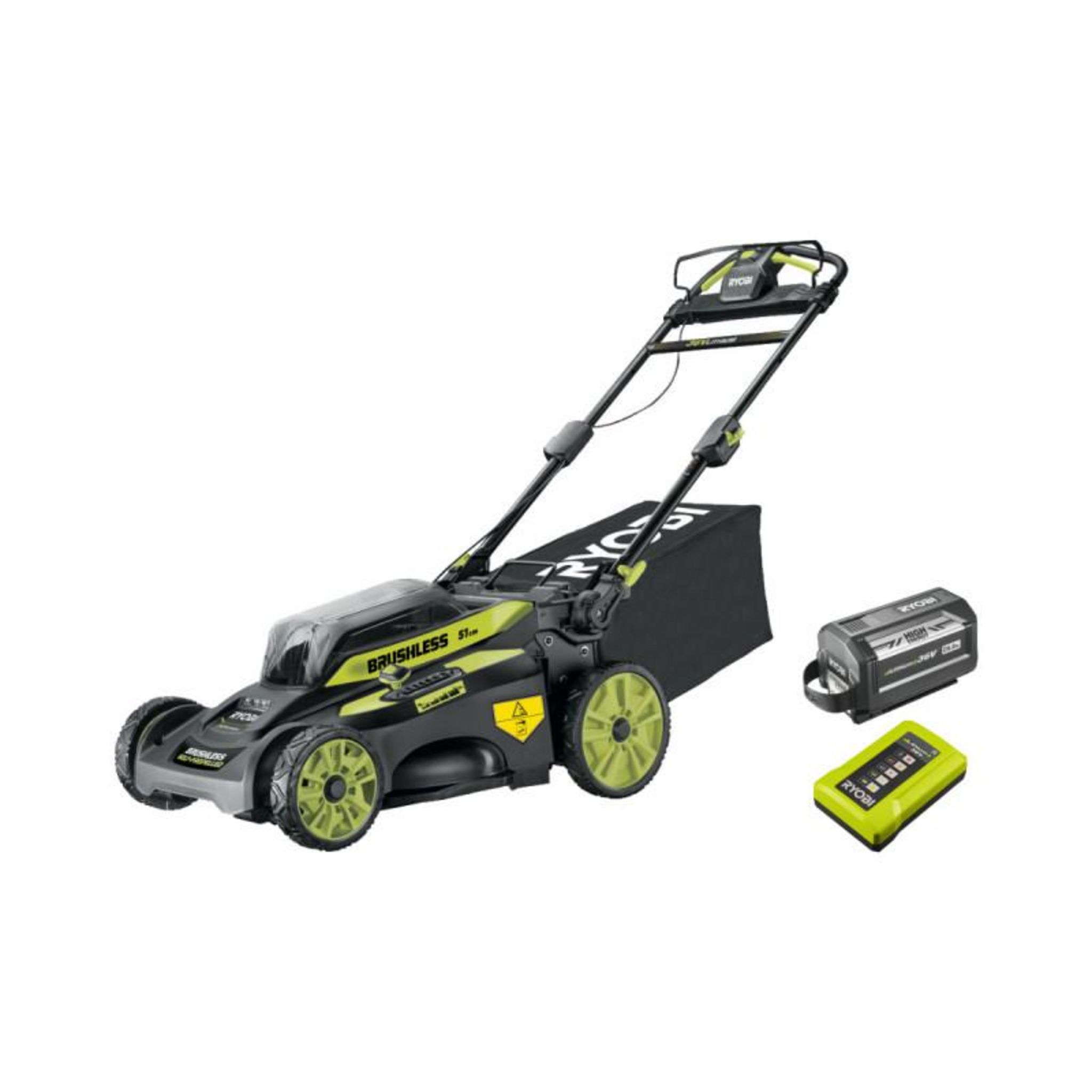 Ryobi Tondeuse tractée RYOBI 36V MaxPower Brushless - coupe 51 cm - 1 batterie 6.0Ah - 1 chargeur rapide