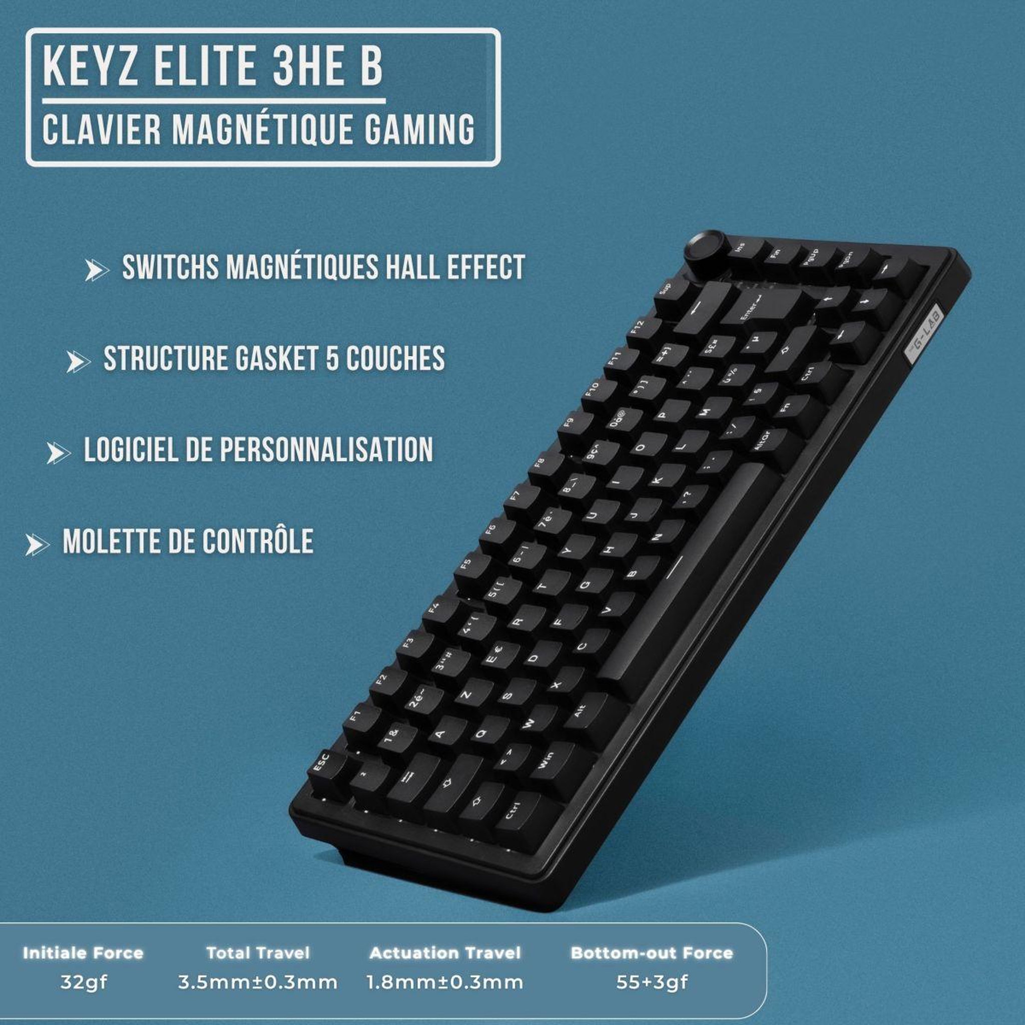 Voir la diapositive 2 : THE G-LAB Clavier gamer keyz elite 300 he b magnetique