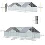 PAWHUT Enclos poulailler chenil 24 m² - parc grillagé dim. 8L x 3l x 2H m - double espace couvert - acier galvanisé