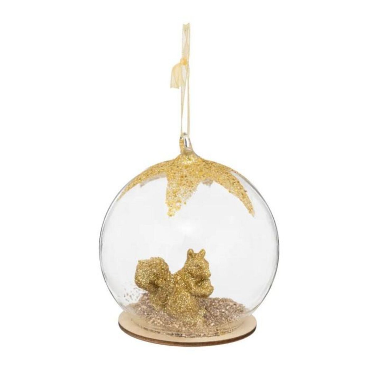 ATMOSPHERA Boule de Noël en Verre  Ecureuil  8cm Or